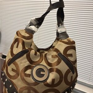 Brown and Tan Designer Women's Bag